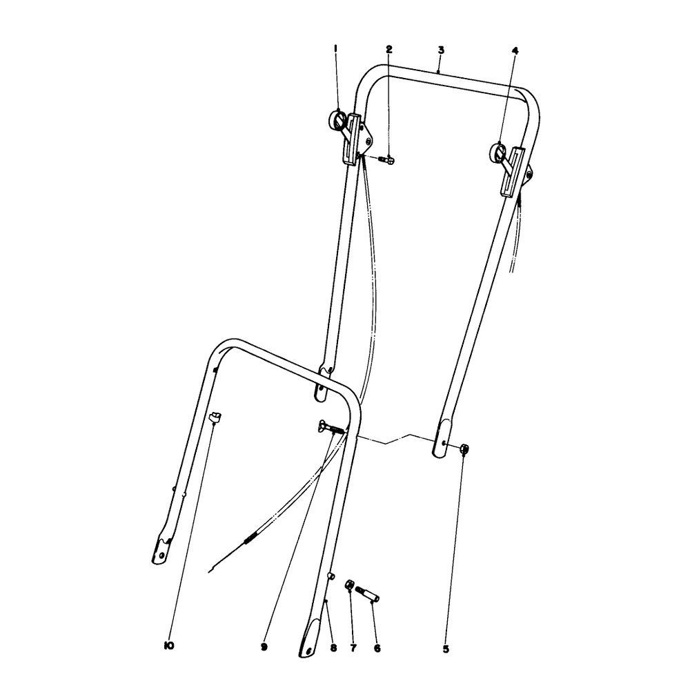 Handle Assembly Diagram and Parts List for 16268 5000001 - 5999999 Toro Lawn Mower