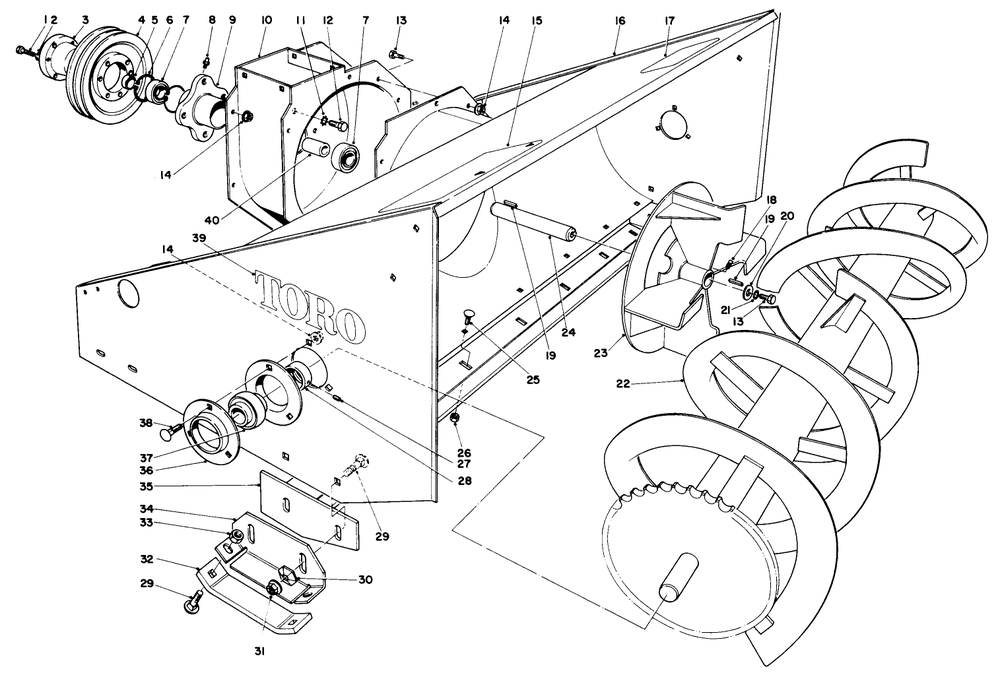 48" Snowthrower Model No. 30570 (Optional) Diagram and Parts List for 30775 300001 - 399999 Toro Lawn Tractor