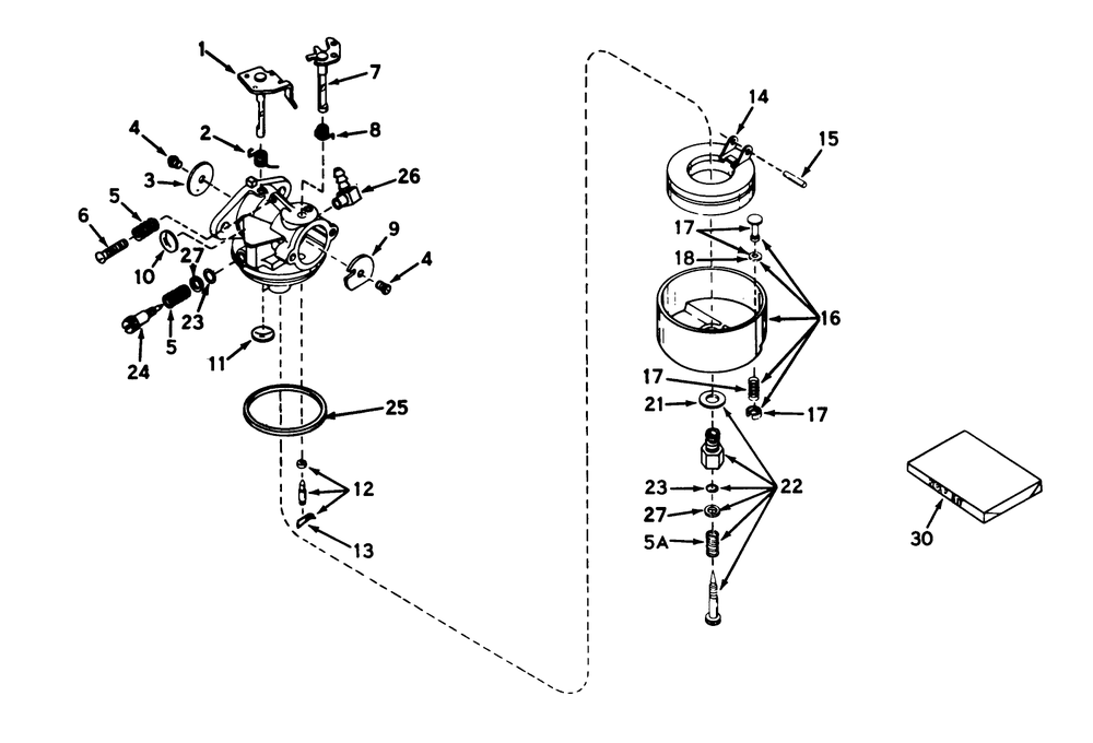 Carburetor No. 631716 (Model No. 56025) Diagram and Parts List for 56025 3000001 - 3999999 Toro Lawn Tractor