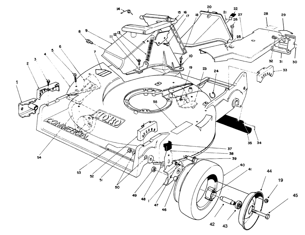 Housing Assembly Diagram and Parts List for 22040 6900001 - 6999999 Toro Lawn Mower