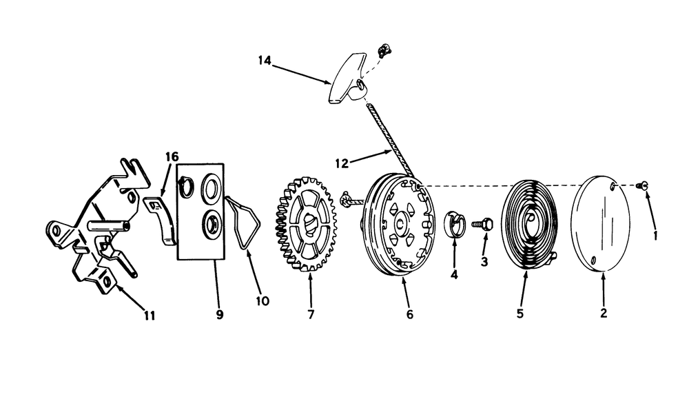 Rewind Starter No. 590519 (Mower Model No. 21610)(Engine No. Tnt 100-10047) Diagram and Parts List for 21711 6000001 - 6999999 Toro Lawn Mower