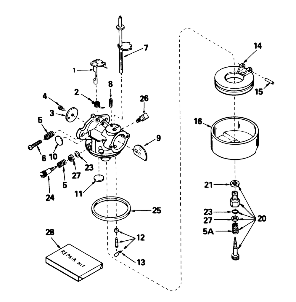 Carburetor No. 632378 Diagram and Parts List for 38035 6000001 - 6999999 Toro Snow Blower