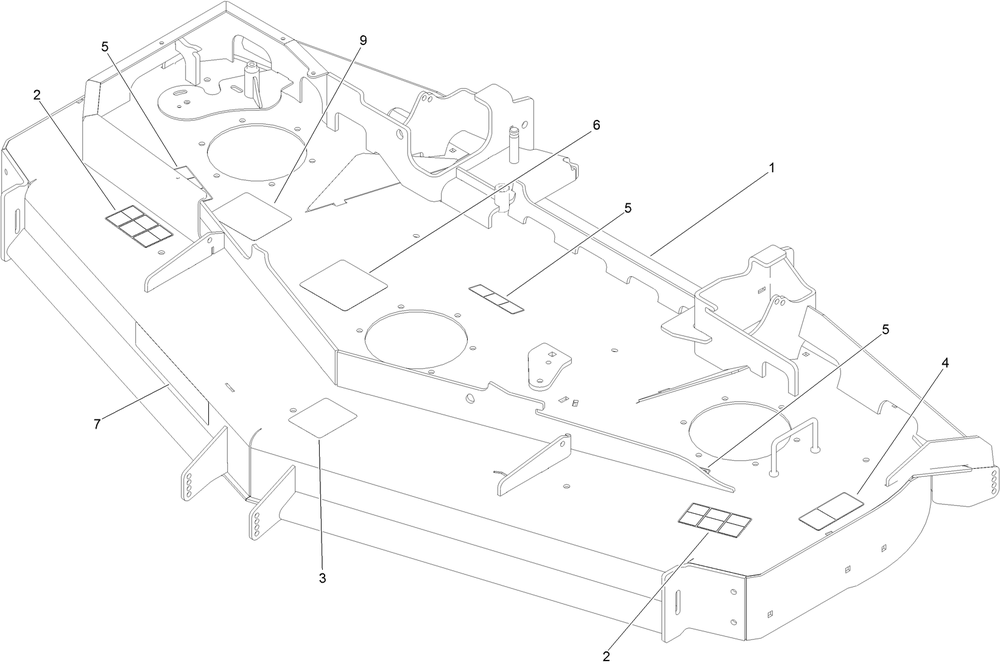 Deck Decal Assembly Diagram and Parts List for 74945 401800000-403226783 Toro Lawn Tractor