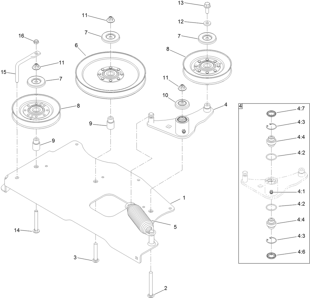 Idler Mount Assembly No. 126-3271 Diagram and Parts List for 72028 412410000 - 412699999 Toro Lawn Tractor