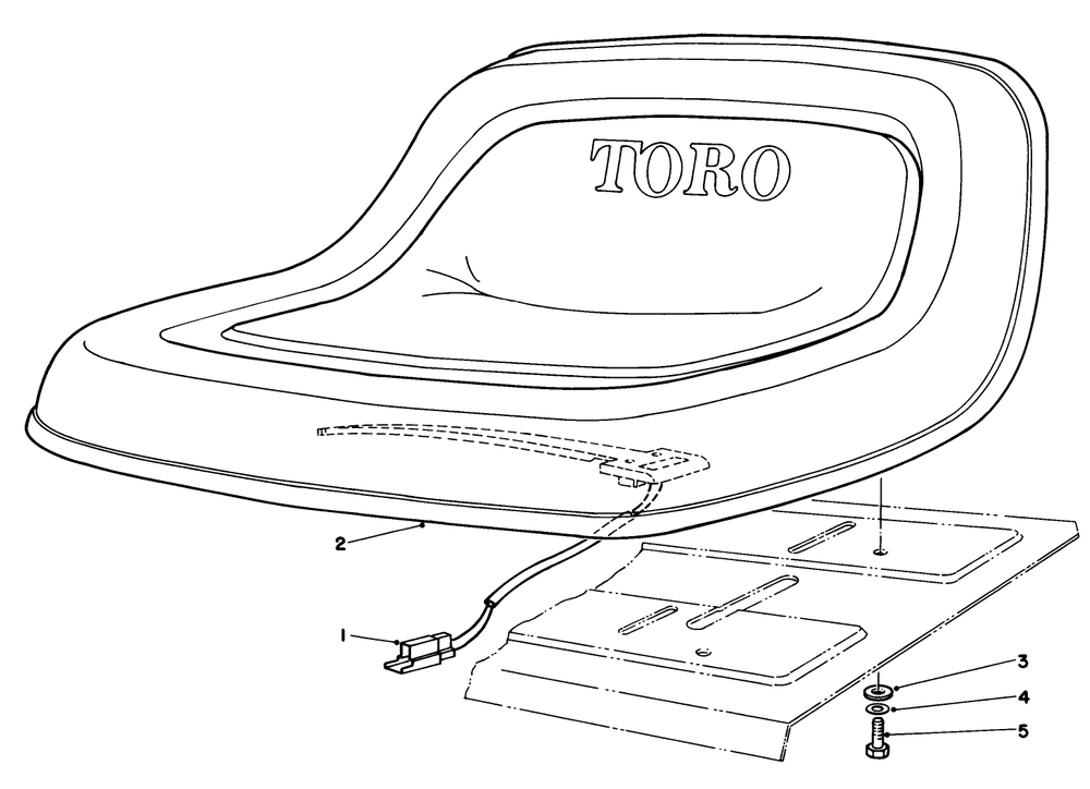 Seat Assembly No. 55-869o (Optional) Diagram and Parts List for 30754 60402 - 69999 Toro Lawn Tractor