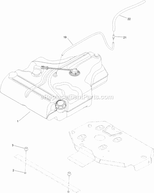 Fuel Tank Mounting Assembly Diagram and Parts List for 74953 315000001-315999999 Toro Lawn Mower