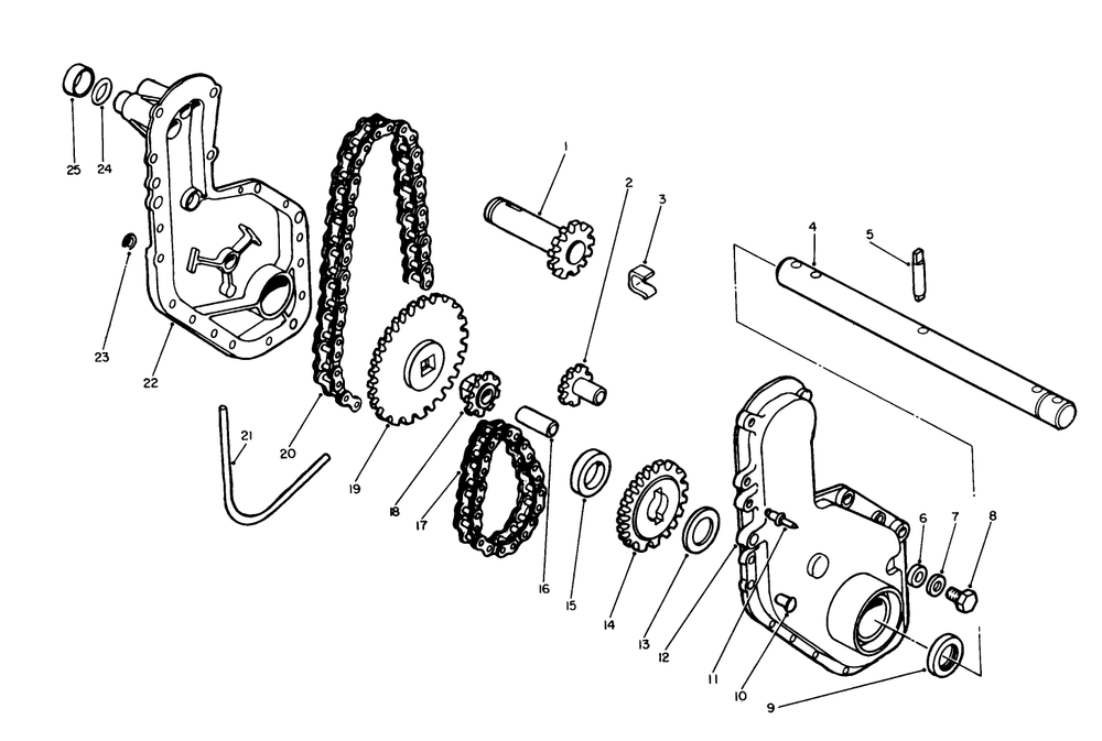 Chain Case Assembly No. 48-1250 Diagram and Parts List for 58150 3000001 - 3999999 Toro Tiller