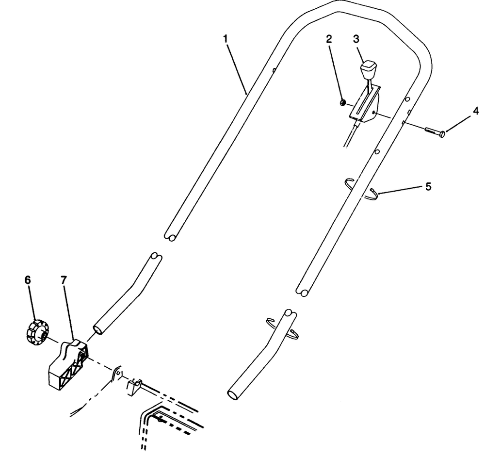 H.P. Handle Assembly (Model No. 20911b) Diagram and Parts List for 20916B 2000001 - 2999999 Toro Lawn Mower