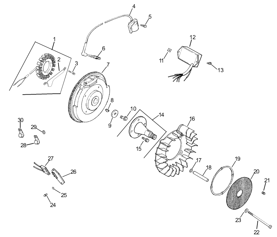 Ignition/Electrical Assembly Diagram and Parts List for 74231 (230006001-230999999)(2003) Toro Lawn Mower