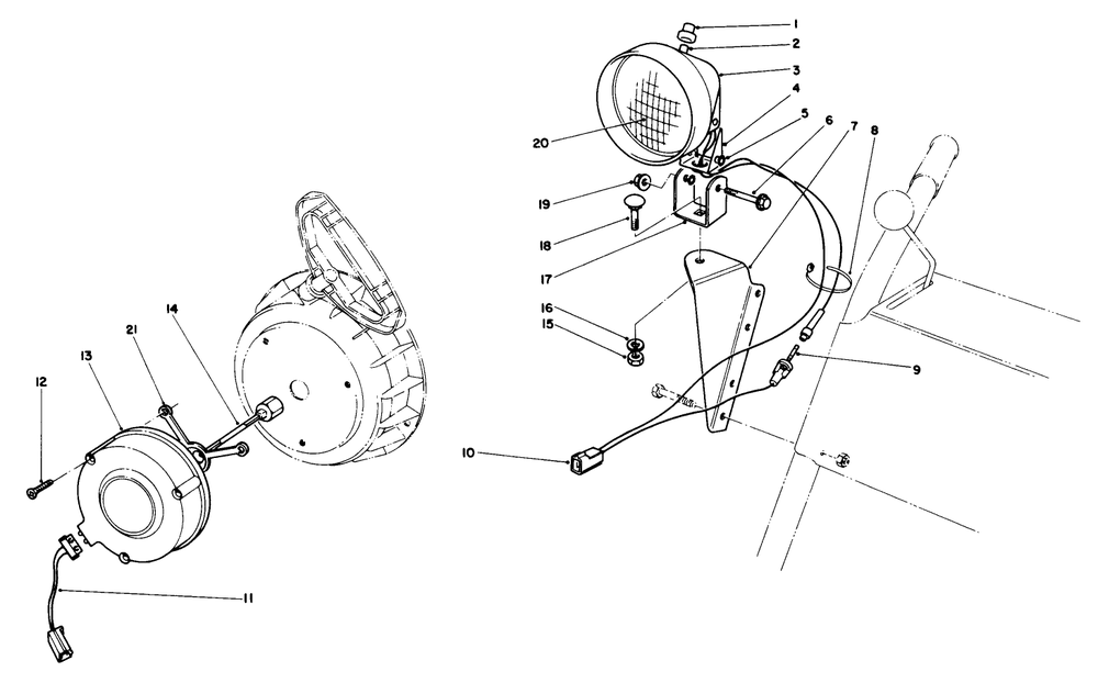 Light Kit No. 54-9822 (Optional) Diagram and Parts List for 38035 9000001 - 9999999 Toro Snow Blower