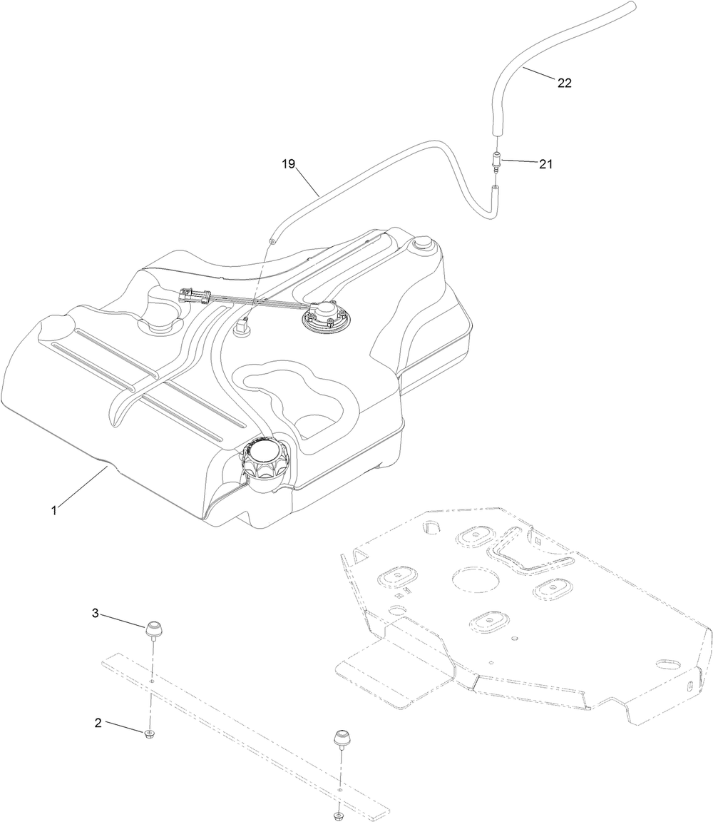 Fuel System Assembly Diagram and Parts List for 74950 402100000-403247404 Toro Lawn Mower