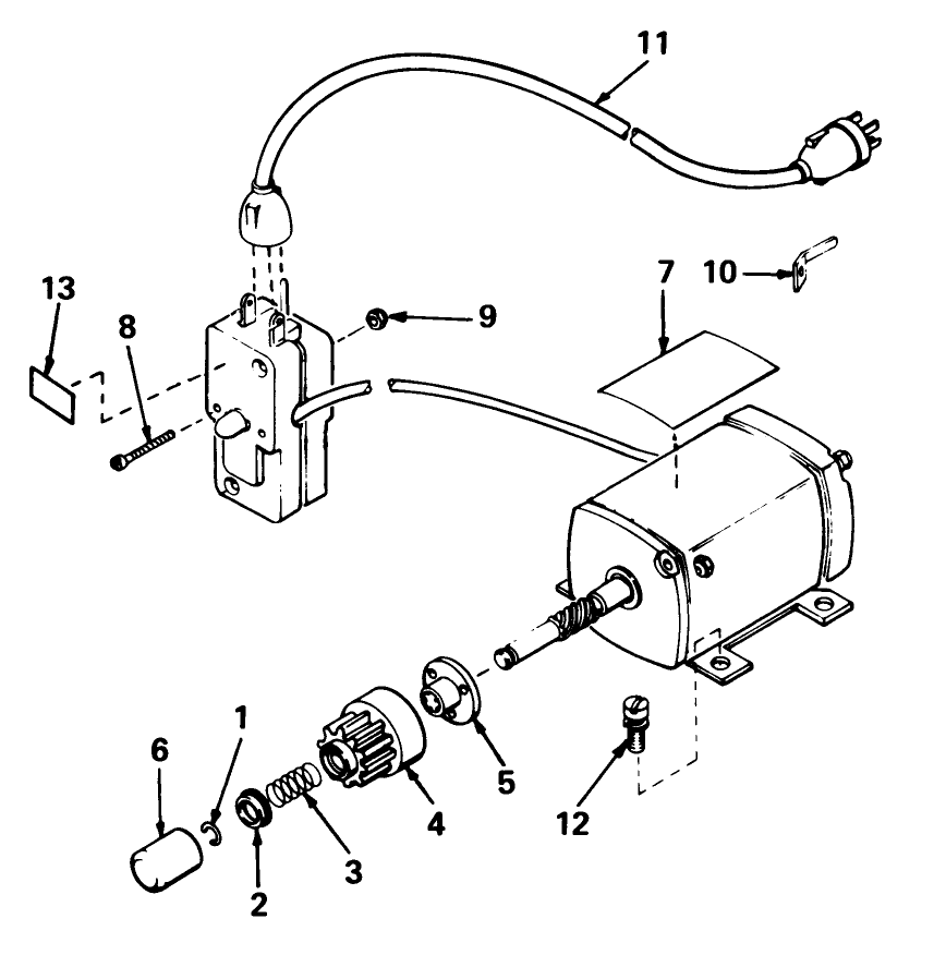 Starter Motor Kit-Model 38-7590 (Optional) Diagram and Parts List for 38050 4000001 - 4999999 Toro Snow Blower