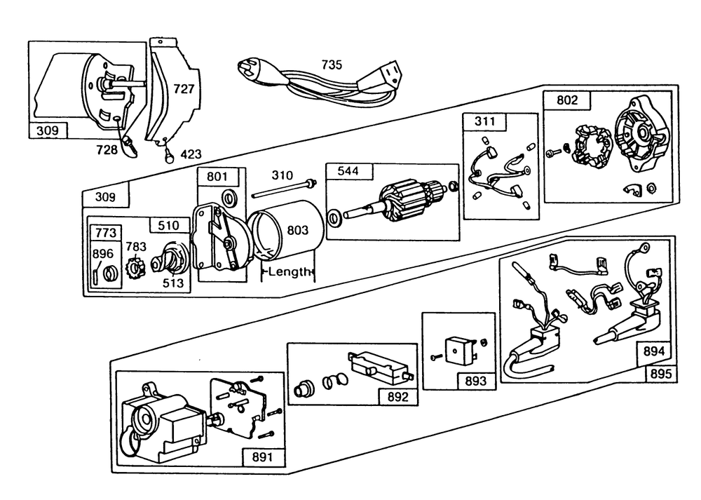 120v Electric Starter Motor No. 396506 (Optional) Diagram and Parts List for 38565 8000001 - 8999999 Toro Snow Blower