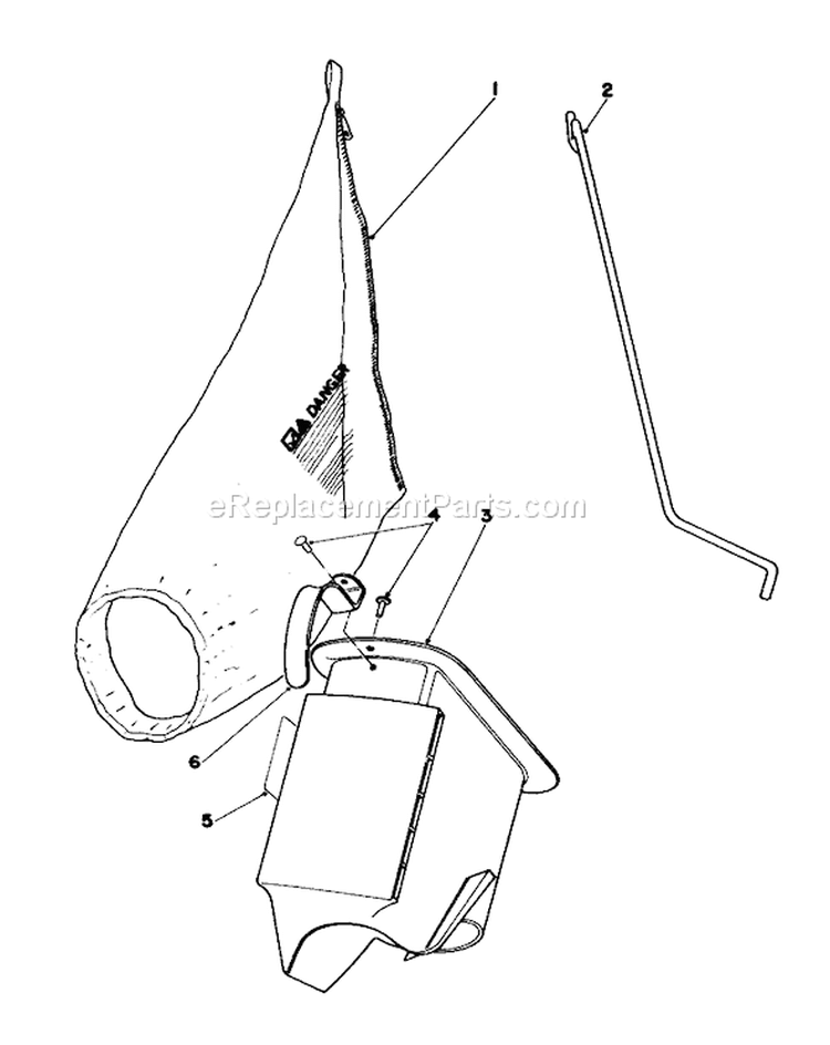 Bagging Kit Diagram and Parts List for 16165 3000001-3999999 - 1983 Toro Lawn Mower