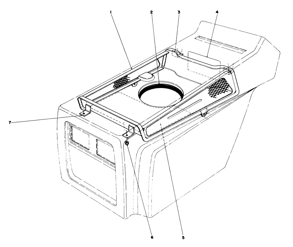 Hood Duct Assembly Diagram and Parts List for 57360 3000001 - 3999999 Toro Lawn Tractor