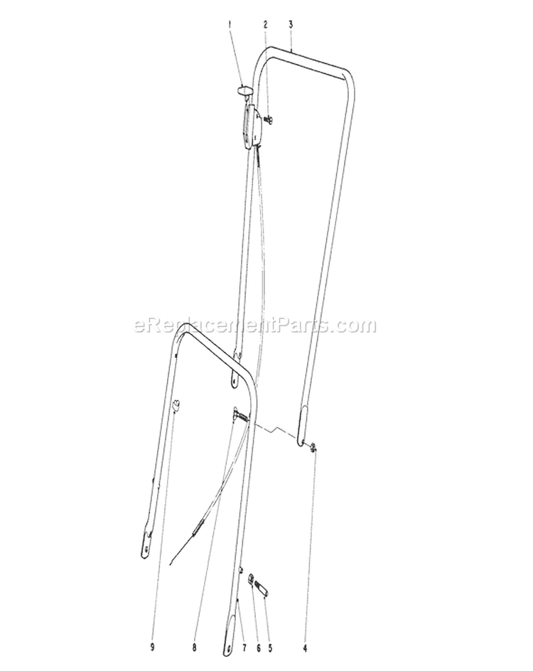 Handle Assembly Diagram and Parts List for 16172 3000001-3999999 - 1973 Toro Lawn Mower