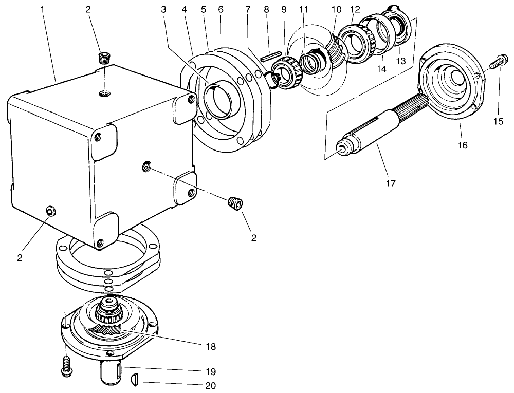 Gear Box Assembly No. 68-6810 Diagram and Parts List for 30569 90001 - 90499 Toro Lawn Mower