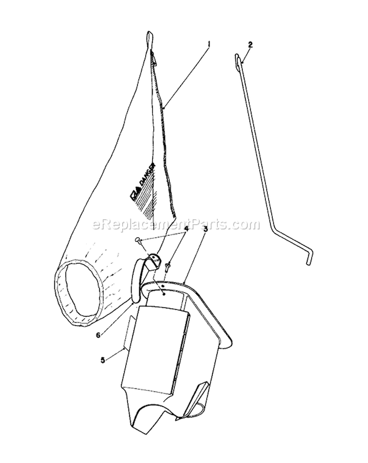 Bagging Kit Diagram and Parts List for 16202C 5000001-5999999 - 1985 Toro Lawn Mower