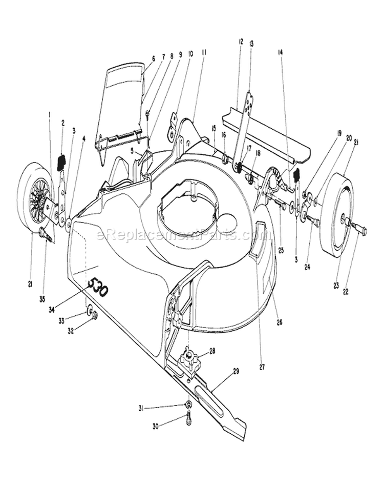 Housing Assembly Diagram and Parts List for 16202C 5000001-5999999 - 1985 Toro Lawn Mower