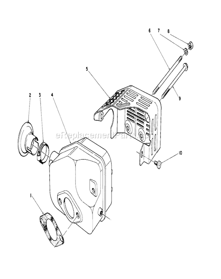 Muffler Assembly Diagram and Parts List for 16202C 6000001-6999999 - 1986 Toro Lawn Mower
