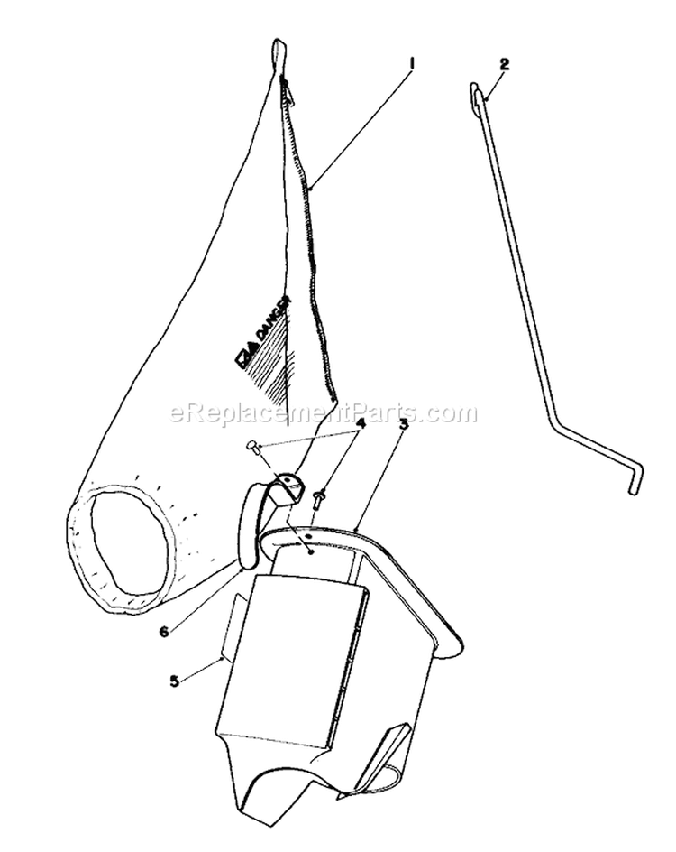 Bagging Kit Diagram and Parts List for 16202C 7000001-7999999 - 1987 Toro Lawn Mower