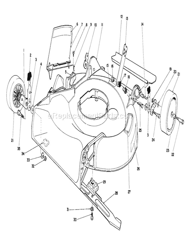 Housing Assembly Diagram and Parts List for 16202C 7000001-7999999 - 1987 Toro Lawn Mower