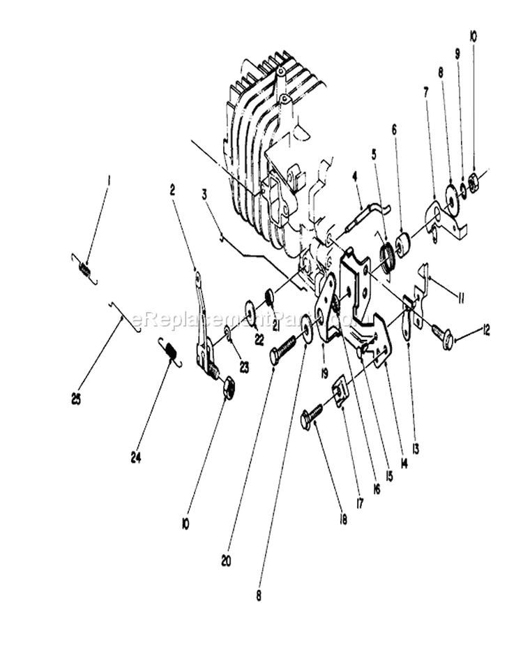 Governor Assembly Diagram and Parts List for 16212CG 9000001-9999999 - 1989 Toro Lawn Mower
