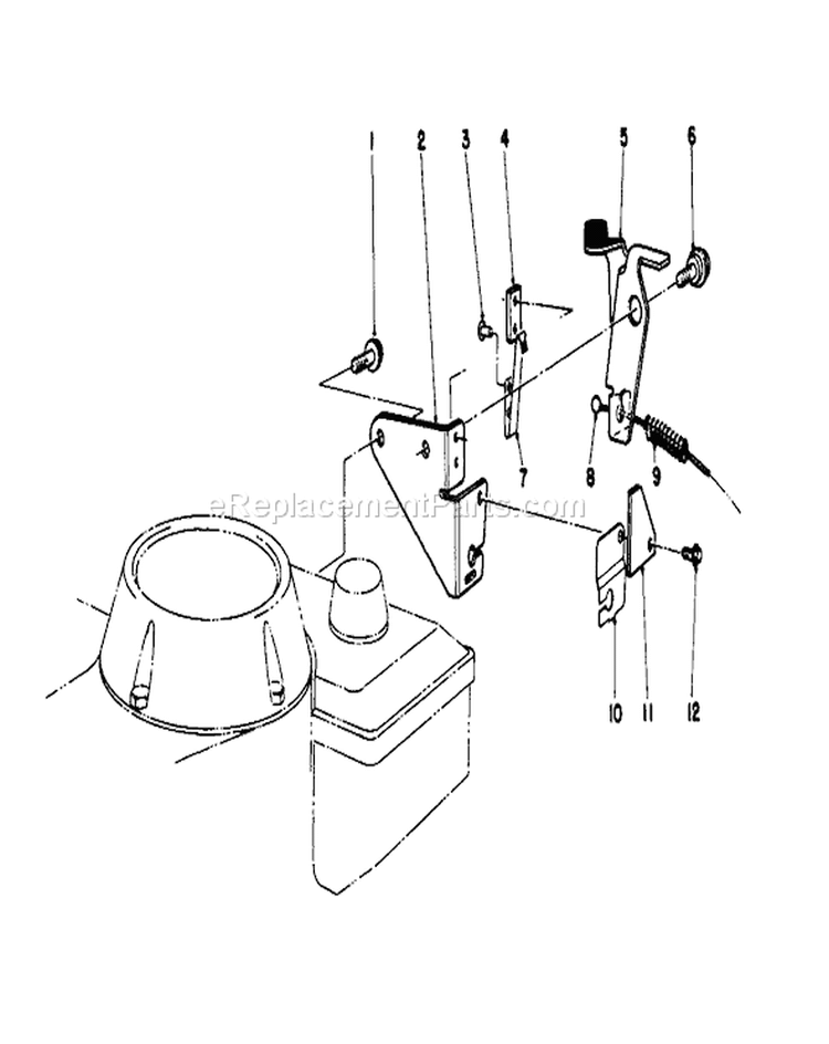Brake Assembly Diagram and Parts List for 16212C 6000001-6999999 - 1986 Toro Lawn Mower