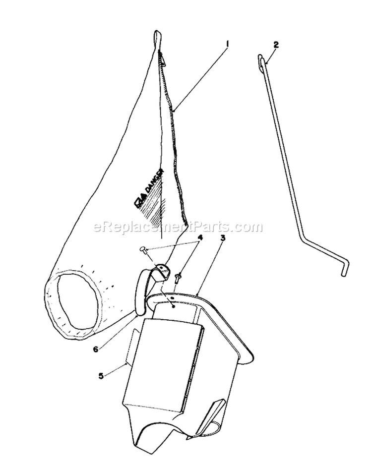 Bagging Kit Diagram and Parts List for 16212C 7000001-7999999 - 1987 Toro Lawn Mower