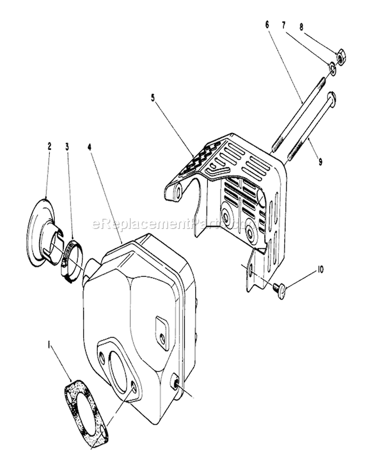 Muffler Assembly Diagram and Parts List for 16212C 7000001-7999999 - 1987 Toro Lawn Mower