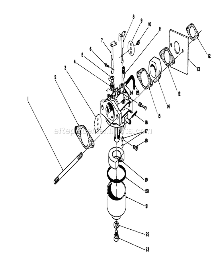 Carburetor Assembly Diagram and Parts List for 16212C 8000001-8999999 - 1988 Toro Lawn Mower