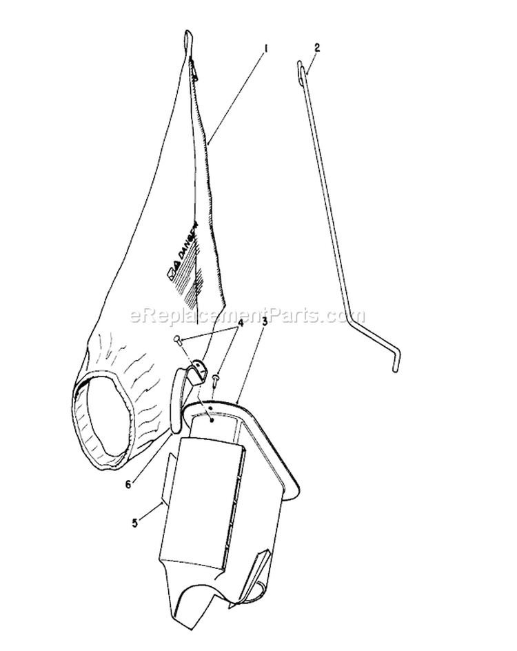 Bagging Kit Diagram and Parts List for 16212C 9000001-9999999 - 1989 Toro Lawn Mower