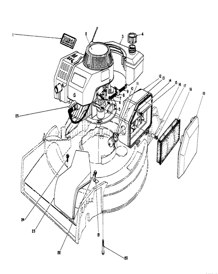 Engine Diagram and Parts List for 16212C 9000001-9999999 - 1989 Toro Lawn Mower