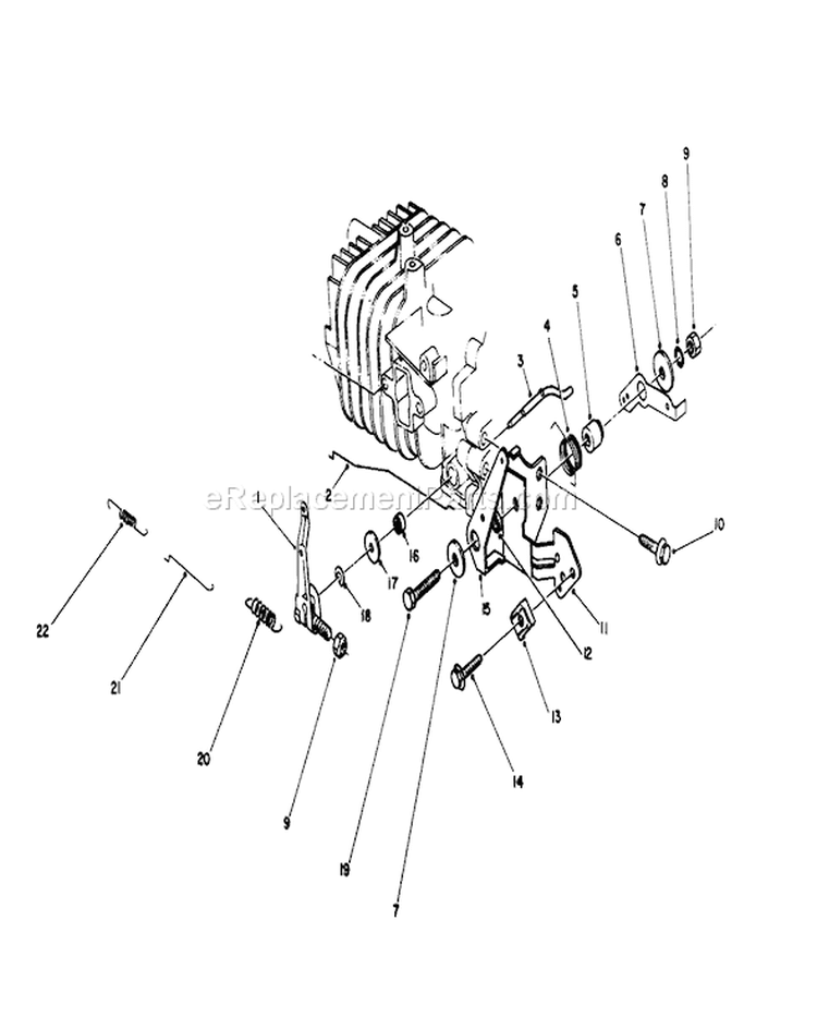 Governor Assembly Diagram and Parts List for 16212C 9000001-9999999 - 1989 Toro Lawn Mower
