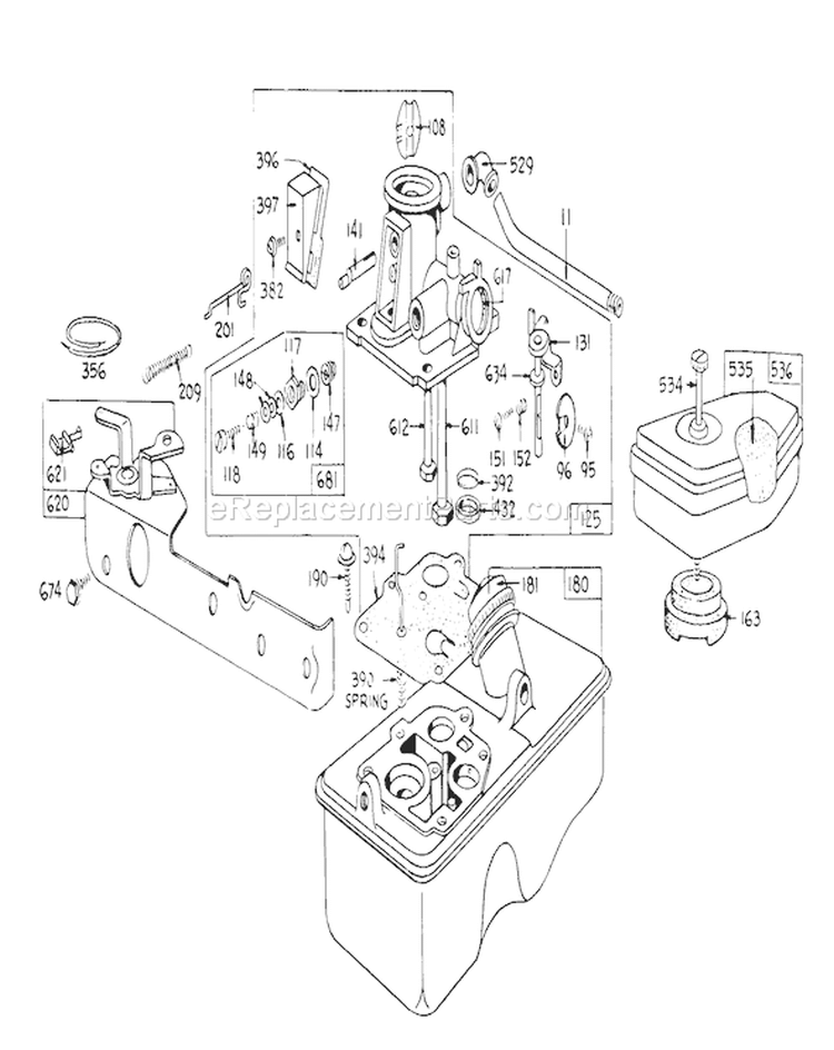 Page B Diagram and Parts List for 16073 4000001-4999999 - 1974 Toro Lawn Mower