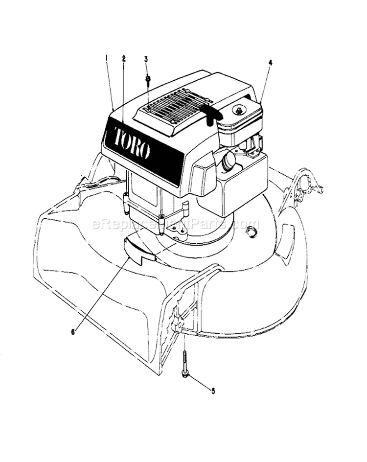 Engine Diagram and Parts List for 16155 7000001-7999999 - 1977 Toro Lawn Mower
