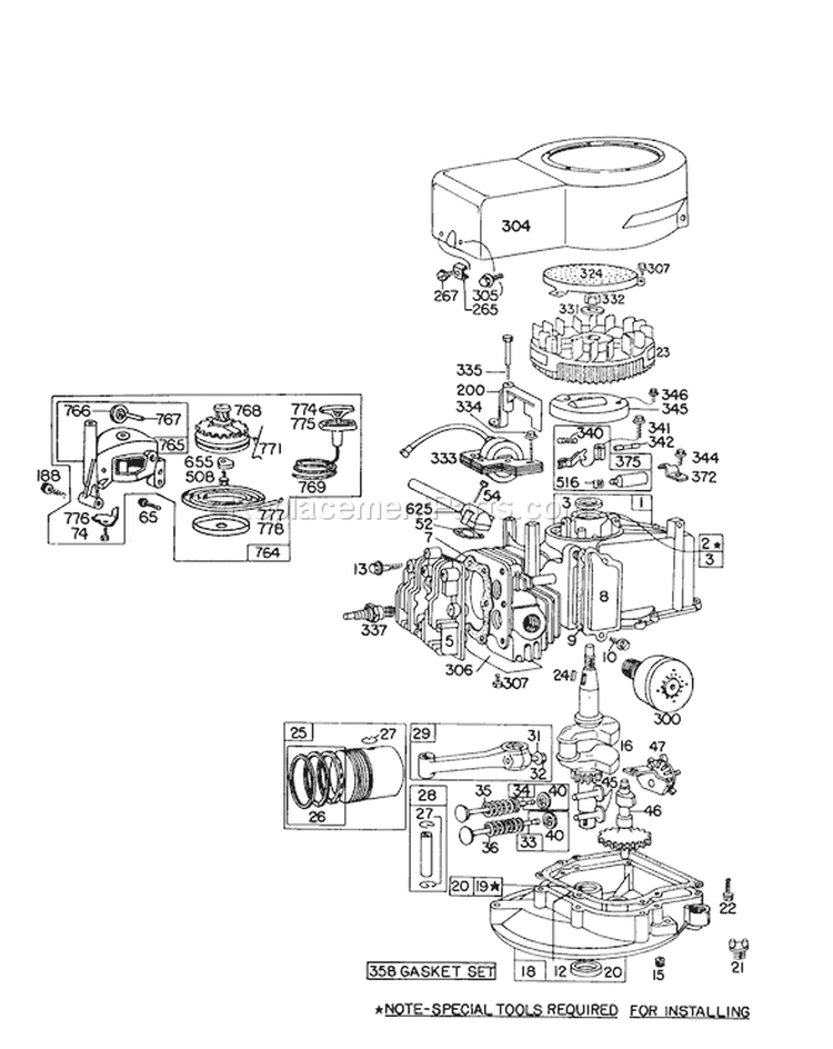 Page G Diagram and Parts List for 16155 7000001-7999999 - 1977 Toro Lawn Mower
