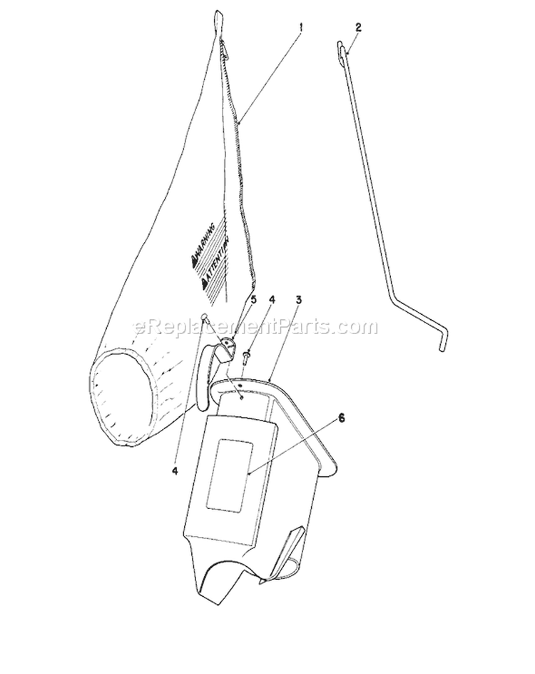 Bagging Kit Diagram and Parts List for 16287 9000001-9999999 - 1979 Toro Lawn Mower