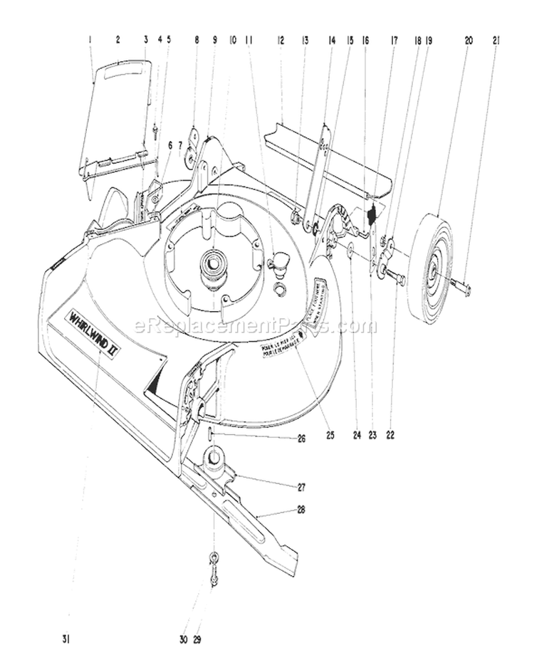 Page M Diagram and Parts List for 16287 9000001-9999999 - 1979 Toro Lawn Mower