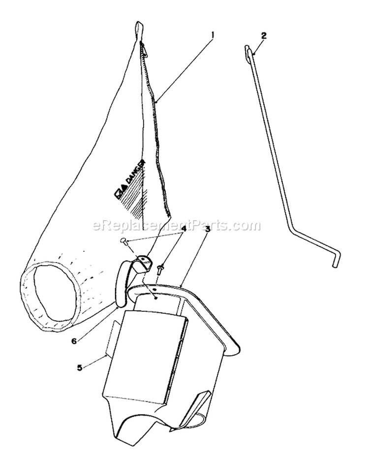 Bagging Kit Diagram and Parts List for 16297C 5000001-5999999 - 1985 Toro Lawn Mower