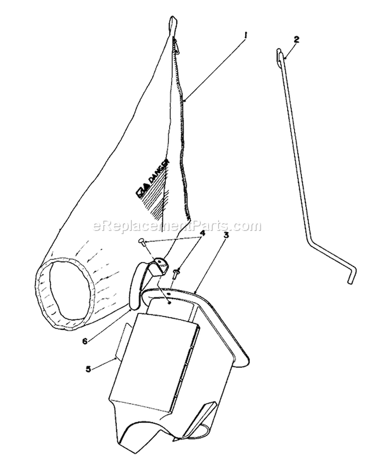 Bagging Kit Diagram and Parts List for 16297 0000001-0999999 - 1980 Toro Lawn Mower