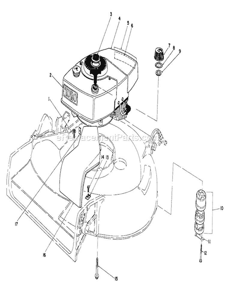 Engine Diagram and Parts List for 16297 4000001-4999999 - 1984 Toro Lawn Mower