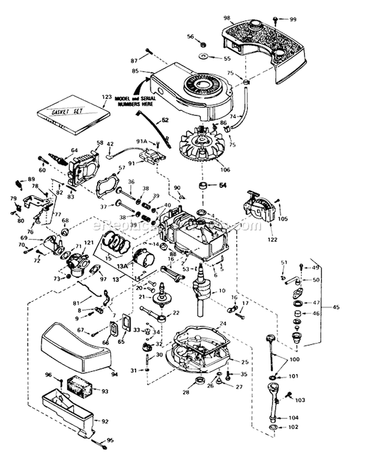 Page E Diagram and Parts List for 16297 4000001-4999999 - 1984 Toro Lawn Mower