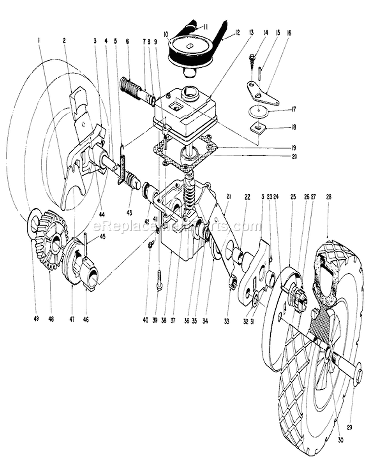 Gear Case Diagram and Parts List for 16297 4000001-4999999 - 1984 Toro Lawn Mower