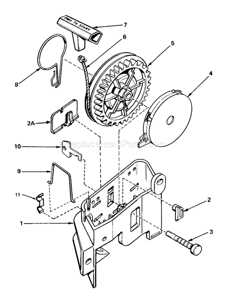 Starter No. 590531 Diagram and Parts List for 16299C 7000001-7999999 - 1987 Toro Lawn Mower