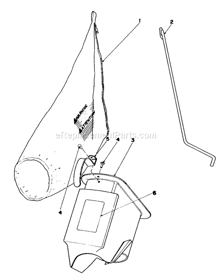 Bagging Kit Diagram and Parts List for 16299C 8000001-8999999 - 1988 Toro Lawn Mower