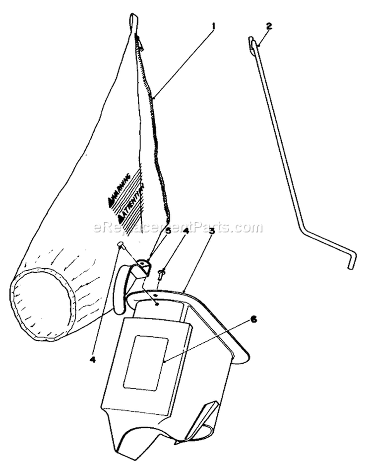 Bagging Kit Diagram and Parts List for 16300 2000001-2999999 - 1982 Toro Lawn Mower