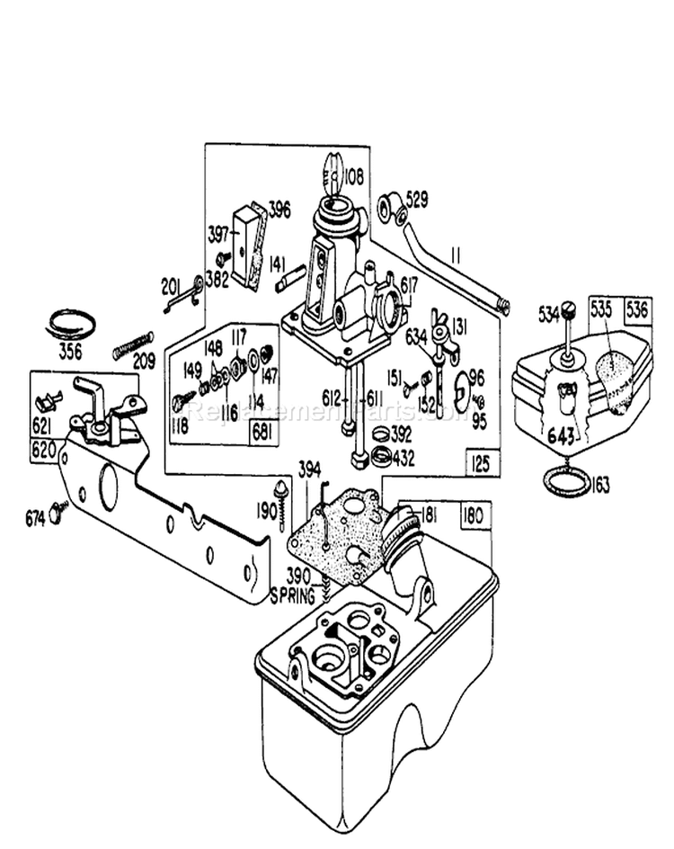 Page C Diagram and Parts List for 16300 1000001-1999999 - 1981 Toro Lawn Mower