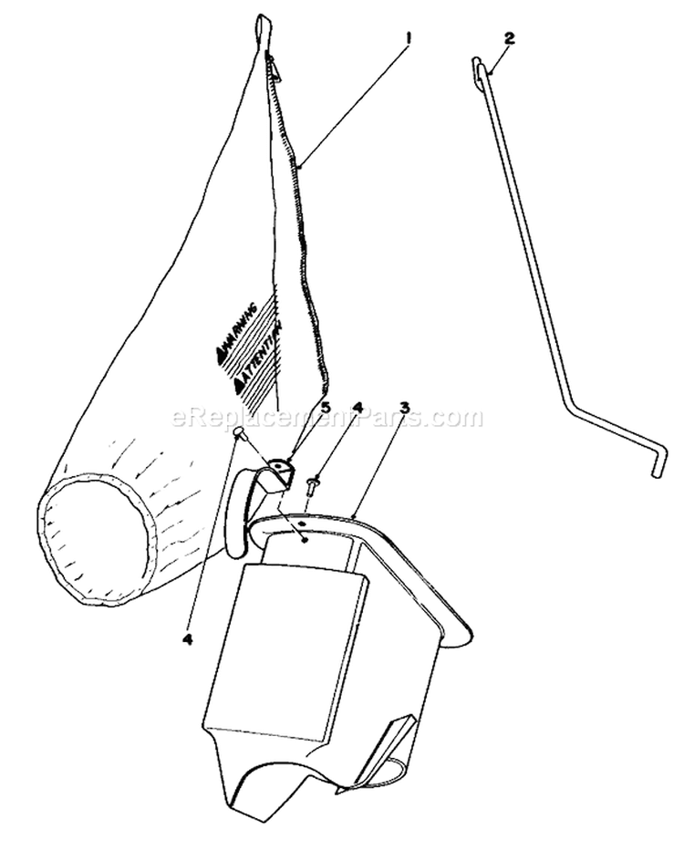 Bagging Kit Diagram and Parts List for 16310 2000001-2999999 - 1982 Toro Lawn Mower