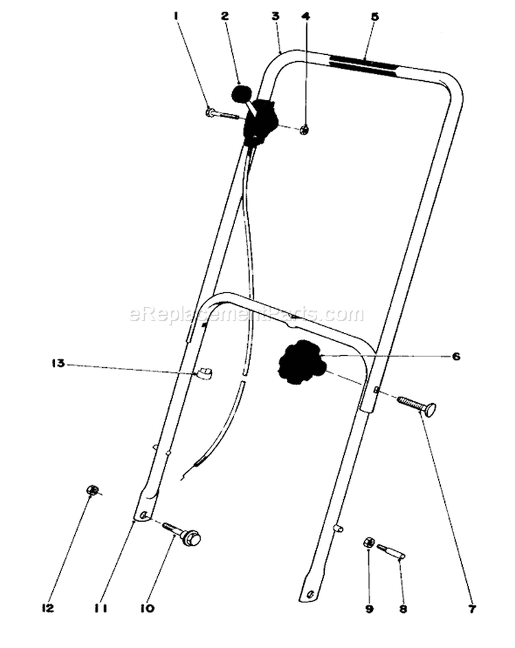 Handle Assembly Diagram and Parts List for 16310 2000001-2999999 - 1982 Toro Lawn Mower